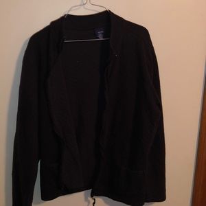 Basic Editions large black zip up hoodie